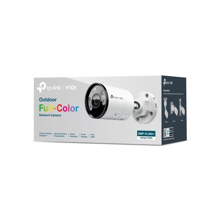 Camera ip bullet tp-link vigi insight s355, 5mp, lentila 2.8mm, ir+wl 30m, rezolutie video 2880 x 1620, +/h.265/h.264+/h.264,,  Camere supraveghere IP | electropc.ro