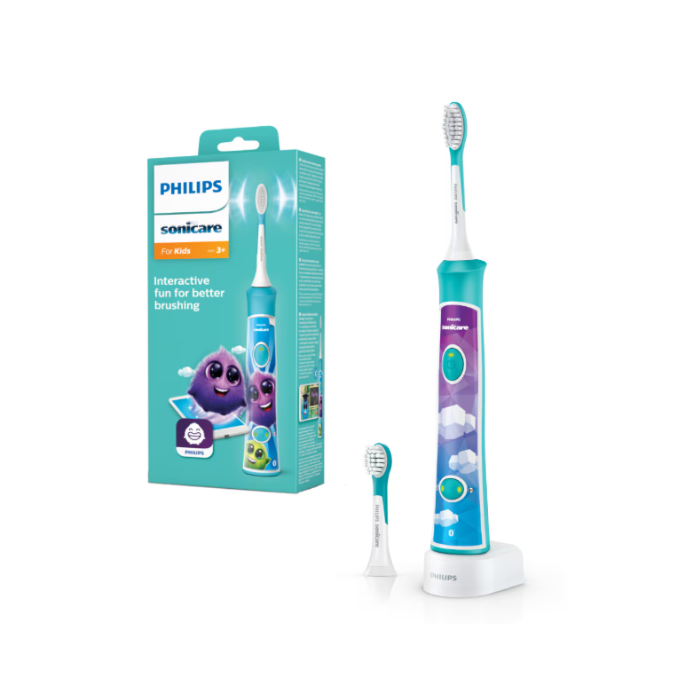 Periuta de dinti electrica pentru copii philips sonicare for kids hx6322/04, 62000 miscari/min, 2 programe, 2 capete, albastru, l x a x i (mm) 110x64x220,  Periute electrice de dinti | electropc.ro