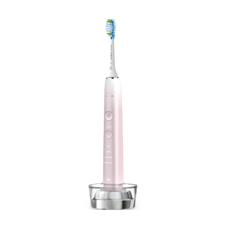 Periuta de dinti electrica philips sonicare diamondclean 9000 hx9911/84, 62000 miscari/min, 4 moduri de curatare, 3 nivele intensitate, senzor presiune, functia brushsync, aplicatie sonicare, wireless bluetooth, toc transport, baza de incarcare, roz,  Periute electrice de dinti | electropc.ro
