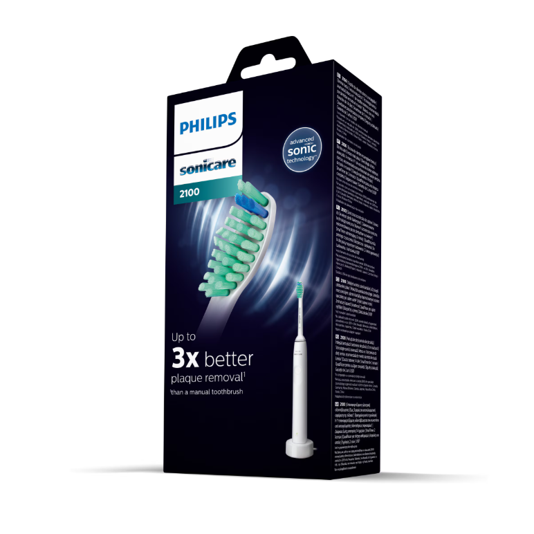 Periuta de dinti sonica electrica philips sonicare seria 2100 hx3651/13, 31000 miscari/minut, cronometru quadpacer si smartimer, design ergonomic subţire, 1 capat de periere, alb, l x a x i (mm) 109x63x220,  Periute electrice de dinti | electropc.ro