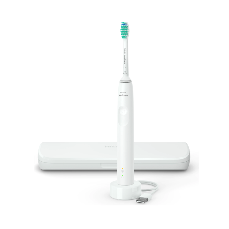 Periuta de dinti sonica electrica philips sonicare seria 3100 hx3673/13, 31000 miscari/minut, 1 mod de curatare, senzor presiune, functia brushsync, 1 cap de periere, toc de transport, alb, l x a x i (mm) 63x139x220,  Periute electrice de dinti | electropc.ro