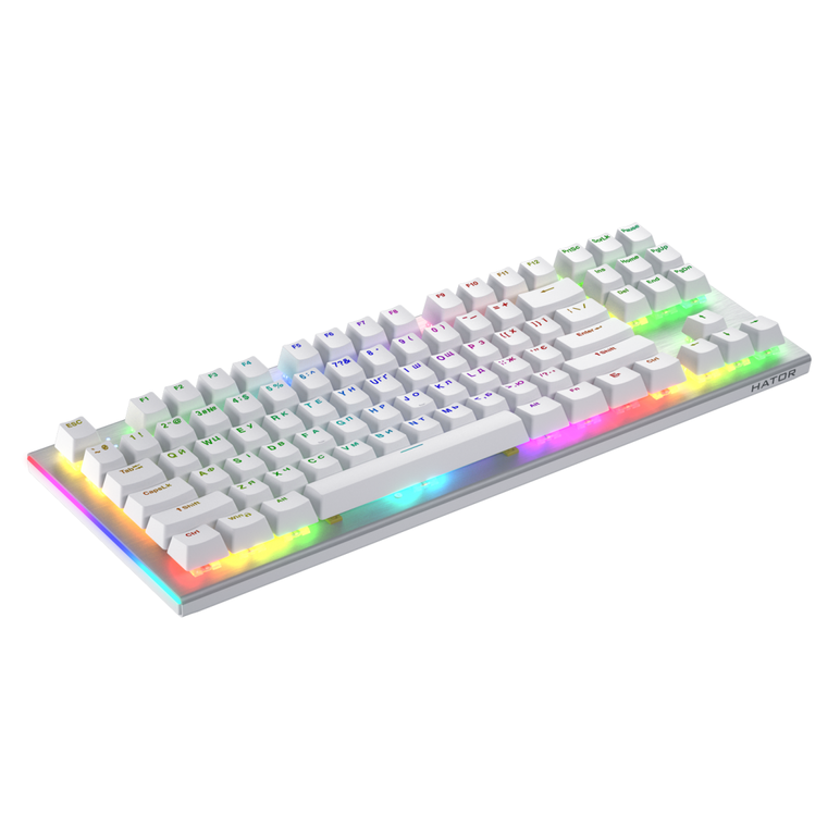 Tastatura mecanica cu fir hator gravity x tkl conectivitate usb, polling rate 1000hz, iluminare rgb cu functia de a customiza fiecare tasta individual, tip switch hator aurum orange linear rev.2.0, durata de viata switch 70m de clickuri, material taste ab,  Tastaturi | electropc.ro