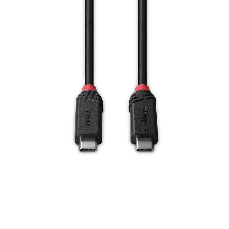 Cablu lindy 1m usb4 240w type c, 40 gbps, black line,  Cabluri periferice | electropc.ro