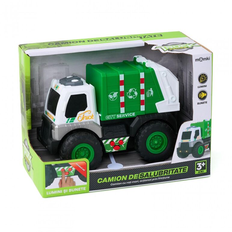 Camion de salubritate cu lumini, sunete si detalii mobile, momki,  Masinute | electropc.ro