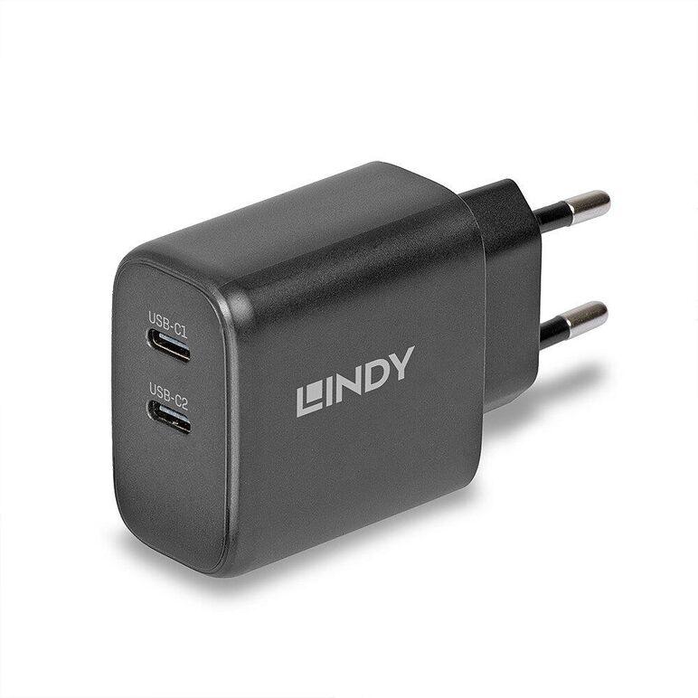Incarcator lindy 2x usb type-c gan 65w,  Incarcatoare baterii | electropc.ro