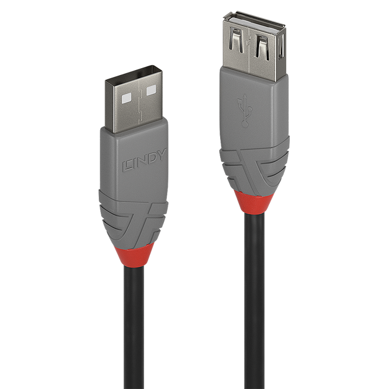 Lindy cablu usb 2.0 ext. usb 2m, latime de banda 480mbps, anthra,  Cabluri periferice | electropc.ro