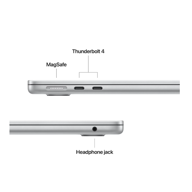 Macbook air 13.6" retina/apple m4 (cpu 10-core, gpu 10-core, neural engine 16-core)/16gb/512gb - silver - int kb (2025) 35w usb‑c,  Laptopuri | electropc.ro