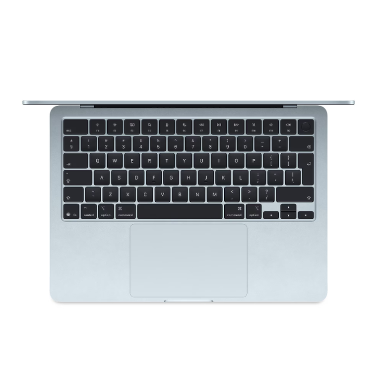 Macbook air 13.6" retina/apple m4 (cpu 10-core, gpu 10-core, neural engine 16-core)/16gb/512gb - sky blue - int kb (2025) 35w usb‑c,  Laptopuri | electropc.ro