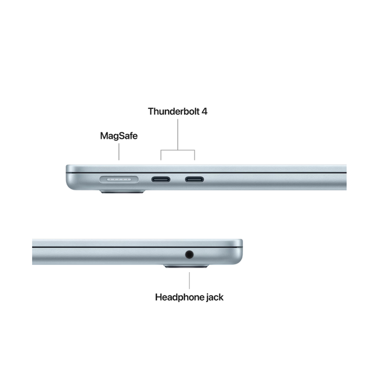Macbook air 13.6" retina/apple m4 (cpu 10-core, gpu 10-core, neural engine 16-core)/16gb/512gb - sky blue - int kb (2025) 35w usb‑c,  Laptopuri | electropc.ro