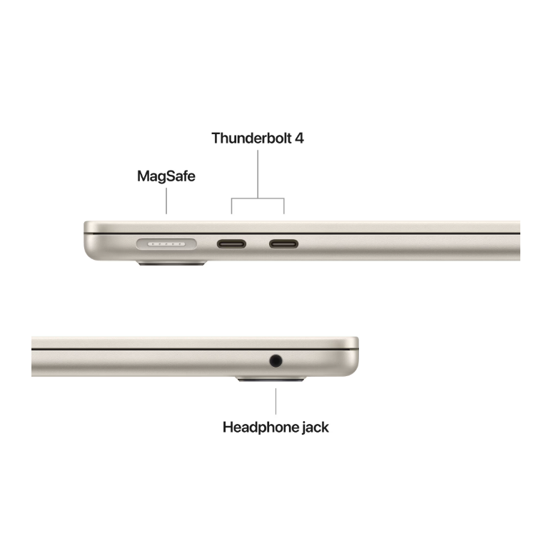 Macbook air 13.6" retina/apple m4 (cpu 10-core, gpu 10-core, neural engine 16-core)/24gb/512gb - starlight - int kb (2025),  Laptopuri | electropc.ro