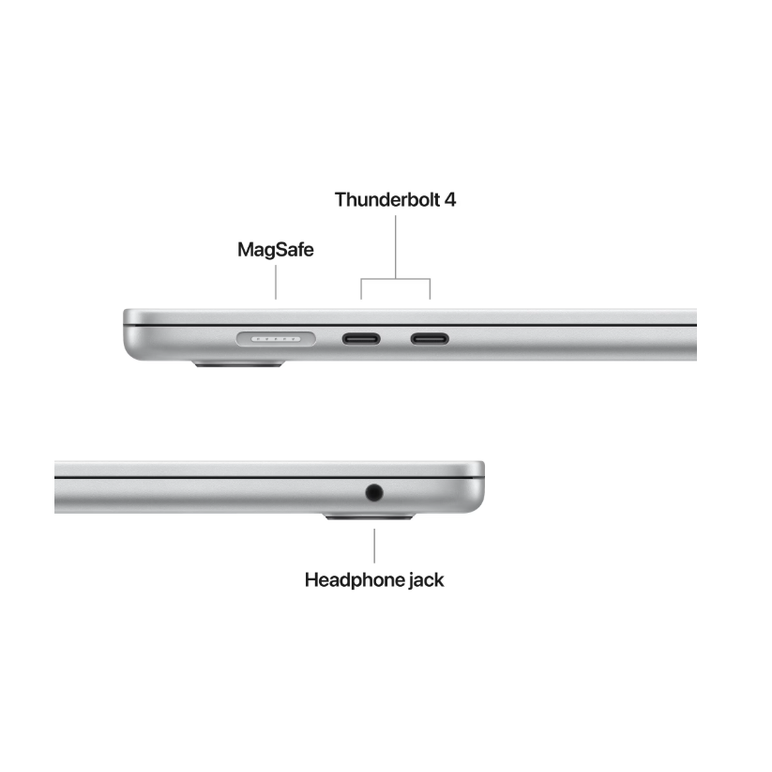 Macbook air 15.3" retina/apple m4 (cpu 10- core, gpu 10- core, neural engine 16- core)/16gb/256gb - silver - int kb (2025),  Laptopuri | electropc.ro