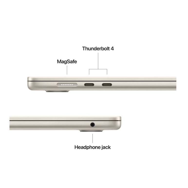 Macbook air 15.3" retina/apple m4 (cpu 10- core, gpu 10- core, neural engine 16- core)/24gb/512gb - starlight - int kb (2025),  Laptopuri | electropc.ro
