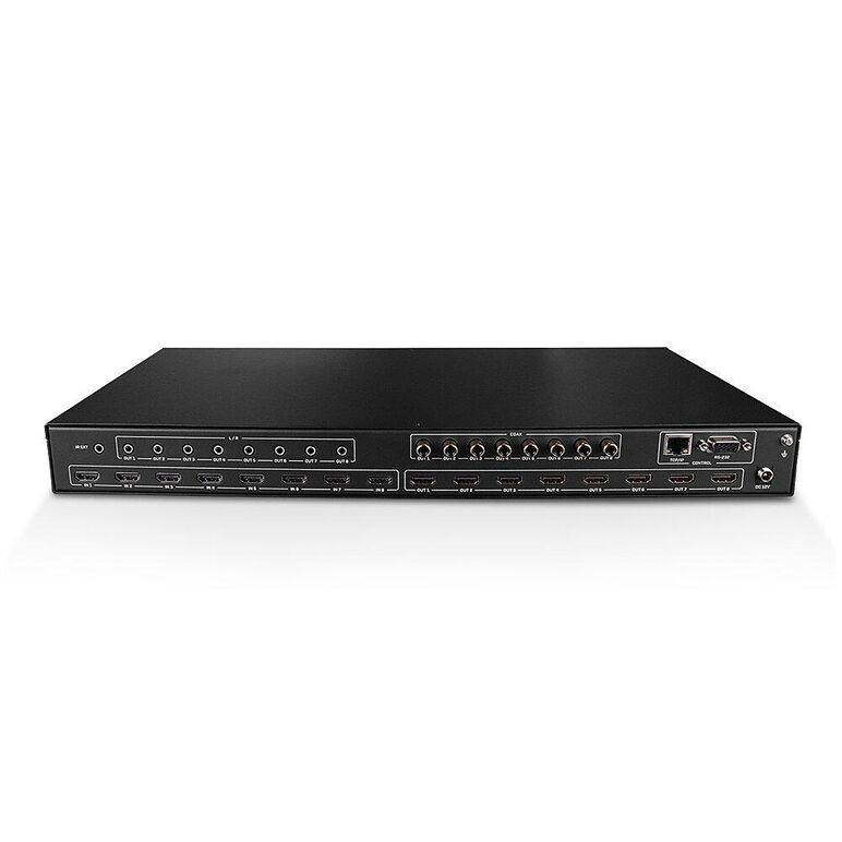 Switch lindy 8x8 hdmi 4k60 matrix, latime de banda suportata 18gbps, rezolutie maxima 3840x2160@60hz rgb 8bit, led / lcd display: oled, negru,  Switch-uri audio-video | electropc.ro
