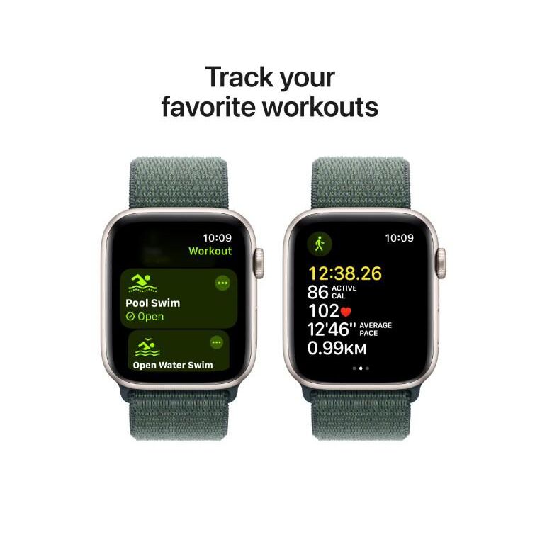 Apple watch se gps + cellular 44mm starlight aluminium case with lake green sport loop,  SmartWatch-uri | electropc.ro