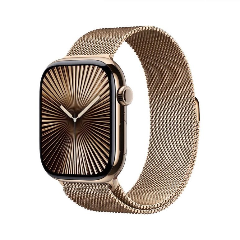 Apple watch series 10 gps + cellular 42mm gold titanium case with gold milanese loop,  SmartWatch-uri | electropc.ro