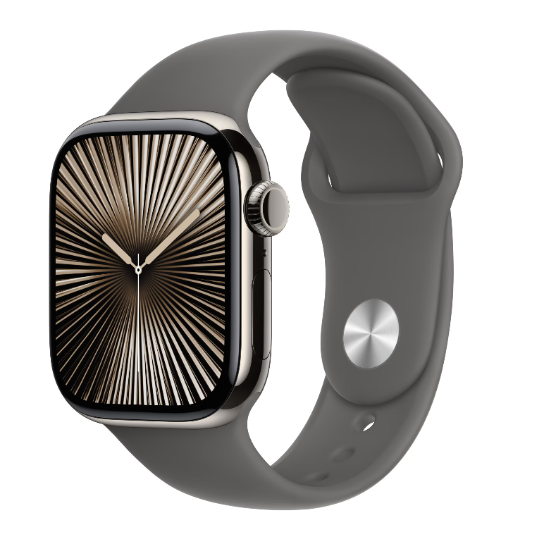 Apple watch series 10 gps + cellular 42mm natural titanium case with stone grey sport band - m/l,  SmartWatch-uri | electropc.ro