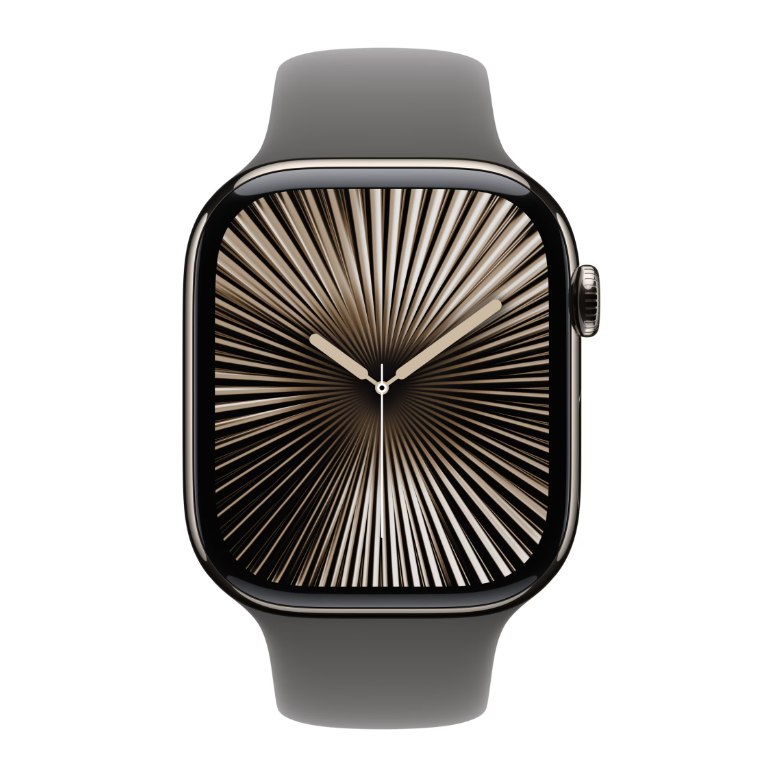 Apple watch series 10 gps + cellular 46mm natural titanium case with stone grey sport band - m/l,  SmartWatch-uri | electropc.ro