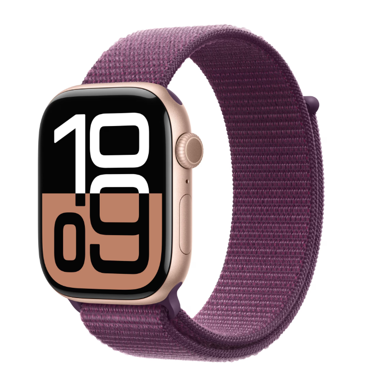 Apple watch series 10 gps + cellular 46mm rose gold aluminium case with plum sport loop,  SmartWatch-uri | electropc.ro