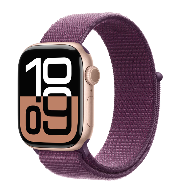 Apple watch series 10 gps 42mm rose gold aluminium case with plum sport loop,  SmartWatch-uri | electropc.ro
