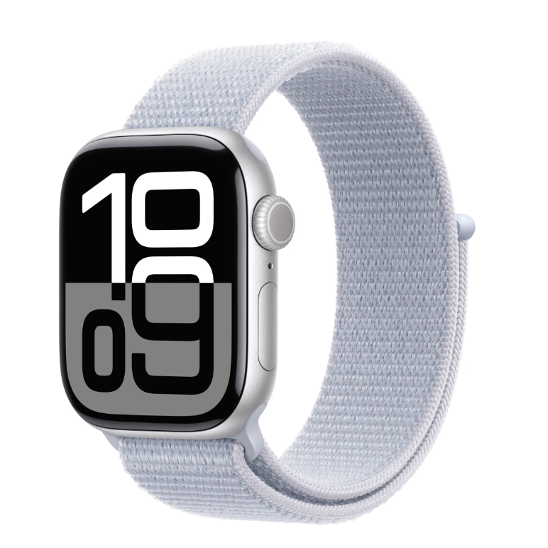 Apple watch series 10 gps 46mm silver aluminium case with blue cloud sport loop,  SmartWatch-uri | electropc.ro