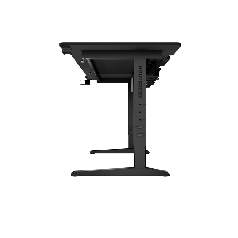 Birou gaming genesis holm modular 160, material lemn/metal, reglabil pe inaltime 70 - 90 cm, iluminare rgb, management cabluri, negru,  Birouri gaming | electropc.ro