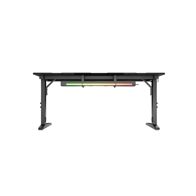 Birou gaming genesis holm modular 160, material lemn/metal, reglabil pe inaltime 70 - 90 cm, iluminare rgb, management cabluri, negru,  Birouri gaming | electropc.ro