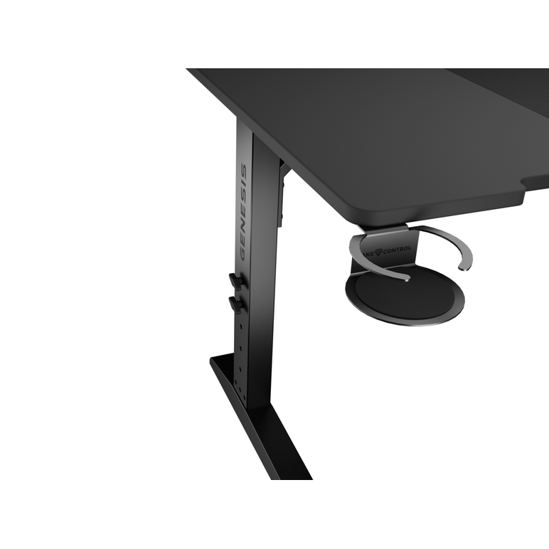 Birou gaming genesis holm modular 160, material lemn/metal, reglabil pe inaltime 70 - 90 cm, iluminare rgb, management cabluri, negru,  Birouri gaming | electropc.ro