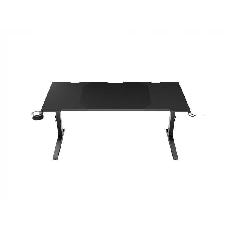 Birou gaming genesis holm modular 160, material lemn/metal, reglabil pe inaltime 70 - 90 cm, iluminare rgb, management cabluri, negru,  Birouri gaming | electropc.ro