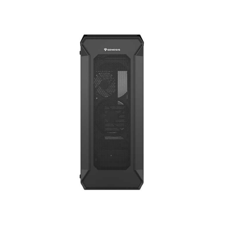 Carcasa genesis irid 505 v2 mid tower negru, tempered glass, sloturi expansiune 8, drive bays: 2x3.5" 7x2.5", ventilatoare suportate: 6 (spate: 1x120mm, fata: 3x120mm sau 2x140mm, sus: 2x120mm sau 2x140mm), ventilatoare incluse: 4 (2x120mm), format placa ,  Carcase | electropc.ro