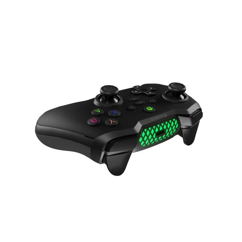 Controller wireless genesis mangan 400, tip analog/digital, interfata usb, bluetooth, numar butoane 19, lungime cablu 200 cm, acumulator 000 mah, compatibilitate android, ios, mac, windows 10,11,7,8, negru,  Accesorii console & PC | electropc.ro
