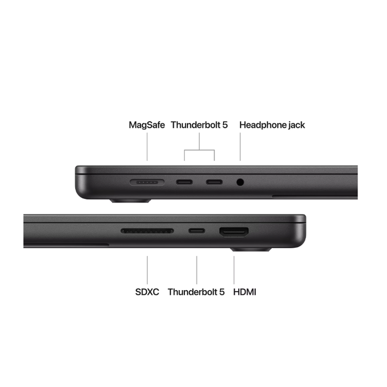 Macbook pro 16.2"/apple m4 max (cpu 14-core, gpu 32-core, neural engine 16-core)/36gb/1tb - space black - int kb,  Laptopuri | electropc.ro