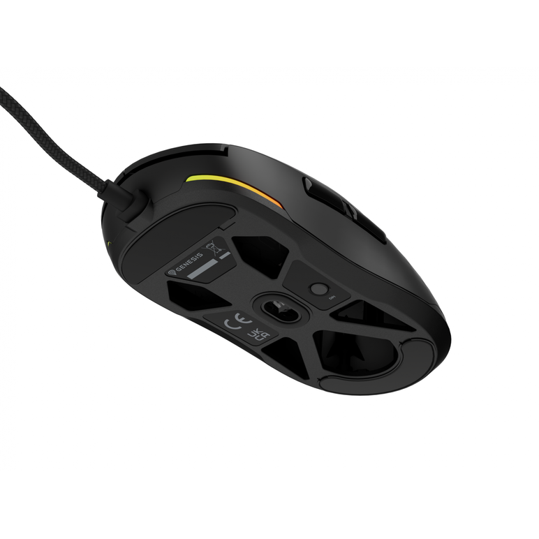 Mouse gaming cu fir genesis krypton 660, interfata usb, 12000 dpi, 6 butoane, iluminare rgb, negru,  Mouse | electropc.ro