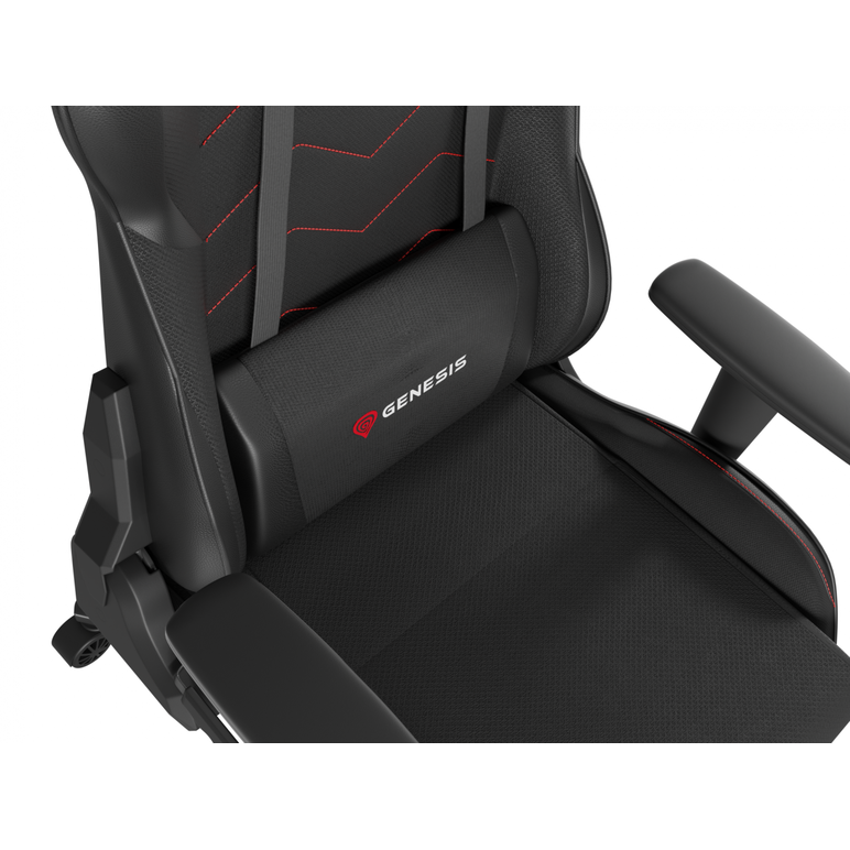 Scaun gaming genesis nitro 550 g2, material synthetic pu + textil, reglabil pe inaltime, greutate maxima suportata 150 kg, inaltime scaun reglabil 46.5 - 53.5 cm, spatar ajustabil 150°, dimensiuni roti 60mm, negru,  Scaune gaming | electropc.ro