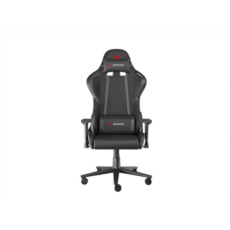 Scaun gaming genesis nitro 550 g2, material synthetic pu + textil, reglabil pe inaltime, greutate maxima suportata 150 kg, inaltime scaun reglabil 46.5 - 53.5 cm, spatar ajustabil 150°, dimensiuni roti 60mm, negru,  Scaune gaming | electropc.ro