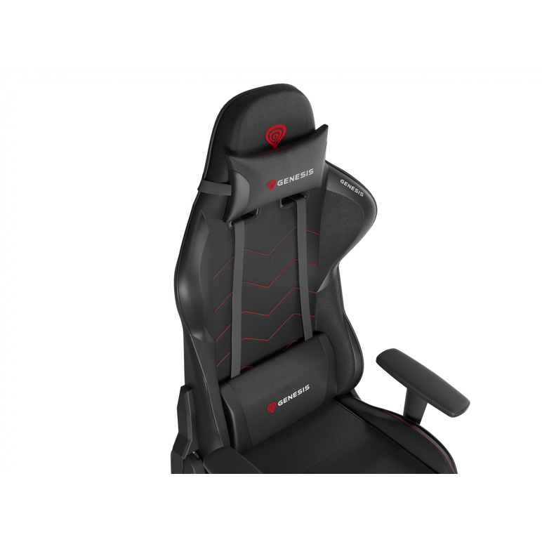 Scaun gaming genesis nitro 550 g2, material synthetic pu + textil, reglabil pe inaltime, greutate maxima suportata 150 kg, inaltime scaun reglabil 46.5 - 53.5 cm, spatar ajustabil 150°, dimensiuni roti 60mm, negru,  Scaune gaming | electropc.ro