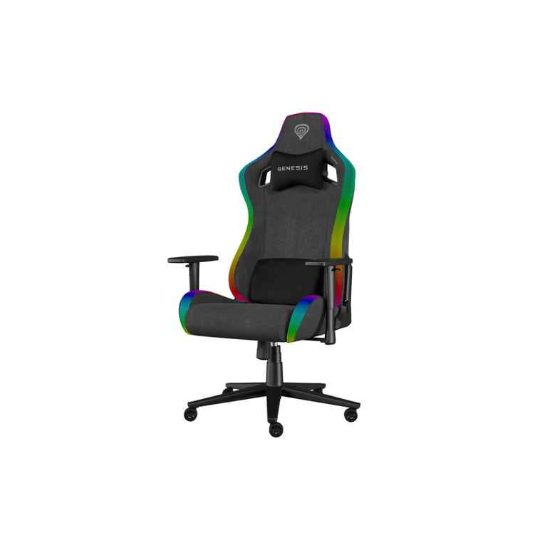 Scaun gaming genesis trit 660, material textil, iluminare rgb, suporta pana la 150 kg, inaltime reglabila, spatar ajustabil, gri,  Scaune gaming | electropc.ro