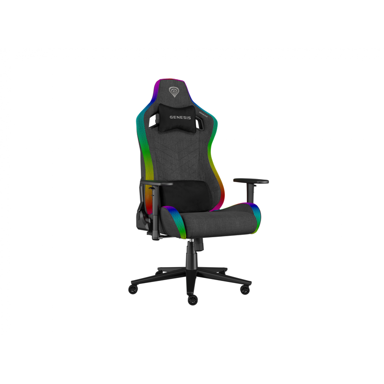 Scaun gaming genesis trit 660, material textil, iluminare rgb, suporta pana la 150 kg, inaltime reglabila, spatar ajustabil, gri,  Scaune gaming | electropc.ro