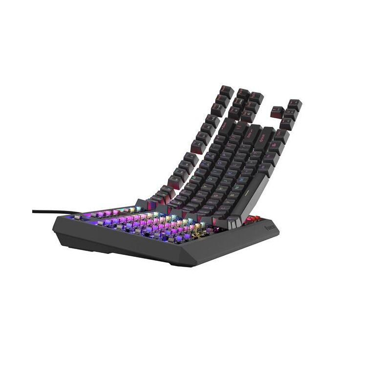 Tastatura gaming mecanica cu fir genesis thor 230 tkl, iluminare rgb, switch linear, switch model outemu brown, numar taste 87, 11 butoane multimedia, lungime cablu 1.6m, dimensiuni 363 x 155 x 39 mm, negru,  Tastaturi | electropc.ro