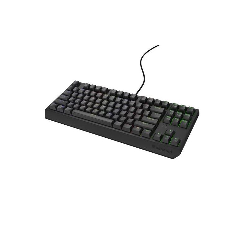 Tastatura gaming mecanica cu fir genesis thor 230 tkl, iluminare rgb, switch linear, switch model outemu brown, numar taste 87, 11 butoane multimedia, lungime cablu 1.6m, dimensiuni 363 x 155 x 39 mm, negru,  Tastaturi | electropc.ro