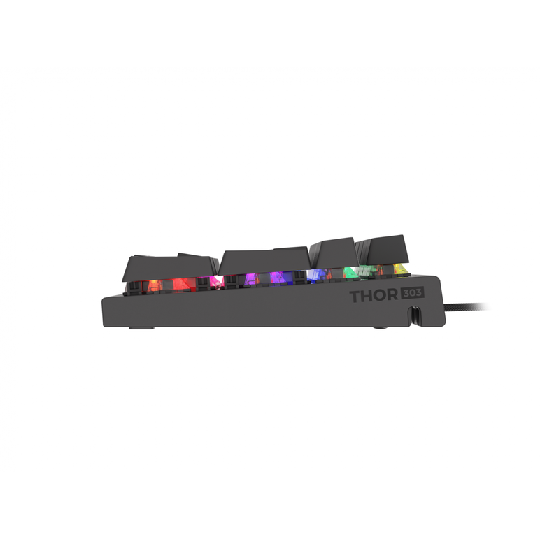 Tastatura gaming mecanica cu fir genesis thor 303, iluminare rgb, switch-uri red, 104 taste, 11 butoane multimedia, negru,  Tastaturi | electropc.ro