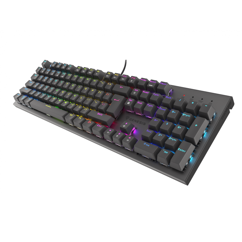 Tastatura gaming mecanica cu fir genesis thor 303, iluminare rgb, switch-uri red, 104 taste, 11 butoane multimedia, negru,  Tastaturi | electropc.ro