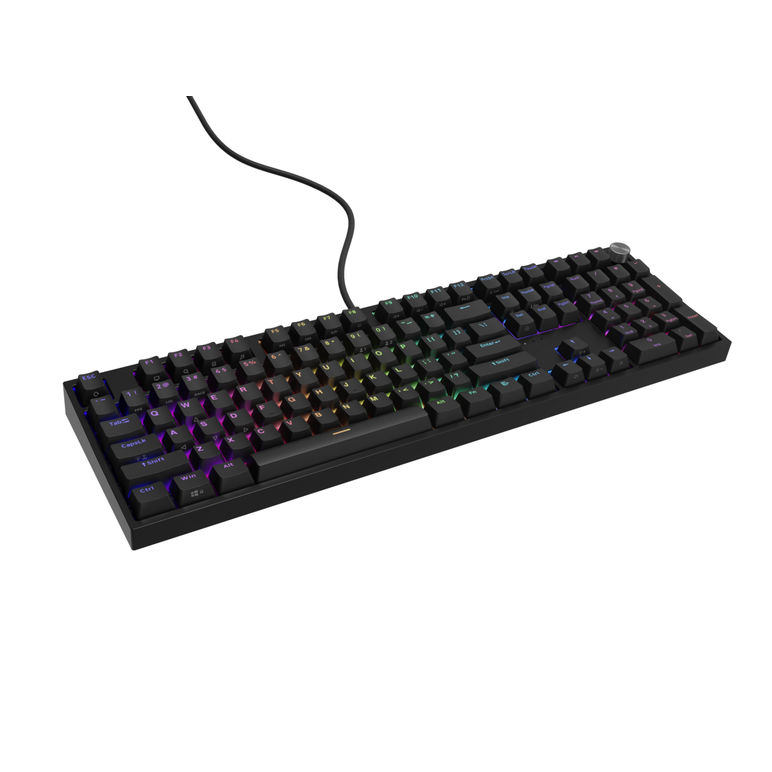 Tastatura gaming mecanica cu fir genesis thor 404 , iluminare rgb, switch-uri peach, 107 taste, 11 butoane multimedia, negru,  Tastaturi | electropc.ro