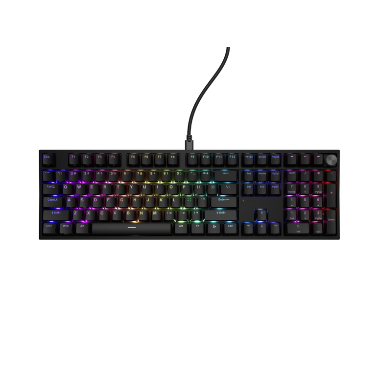 Tastatura gaming mecanica cu fir genesis thor 404 , iluminare rgb, switch-uri peach, 107 taste, 11 butoane multimedia, negru,  Tastaturi | electropc.ro