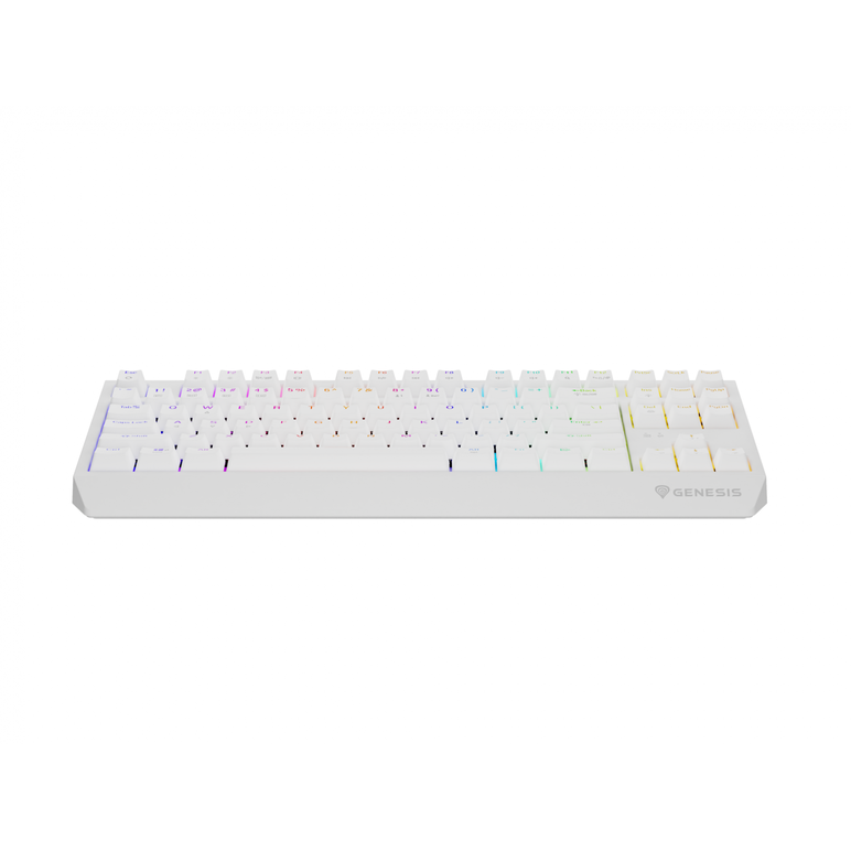 Tastatura gaming mecanica wireless genesis thor 230 tkl, iluminare rgb, 87 taste, 11 butoane multimedia, alb,  Tastaturi | electropc.ro