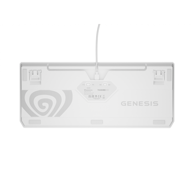 Tastatura gaming mecanica wireless genesis thor 230 tkl, iluminare rgb, 87 taste, 11 butoane multimedia, alb,  Tastaturi | electropc.ro