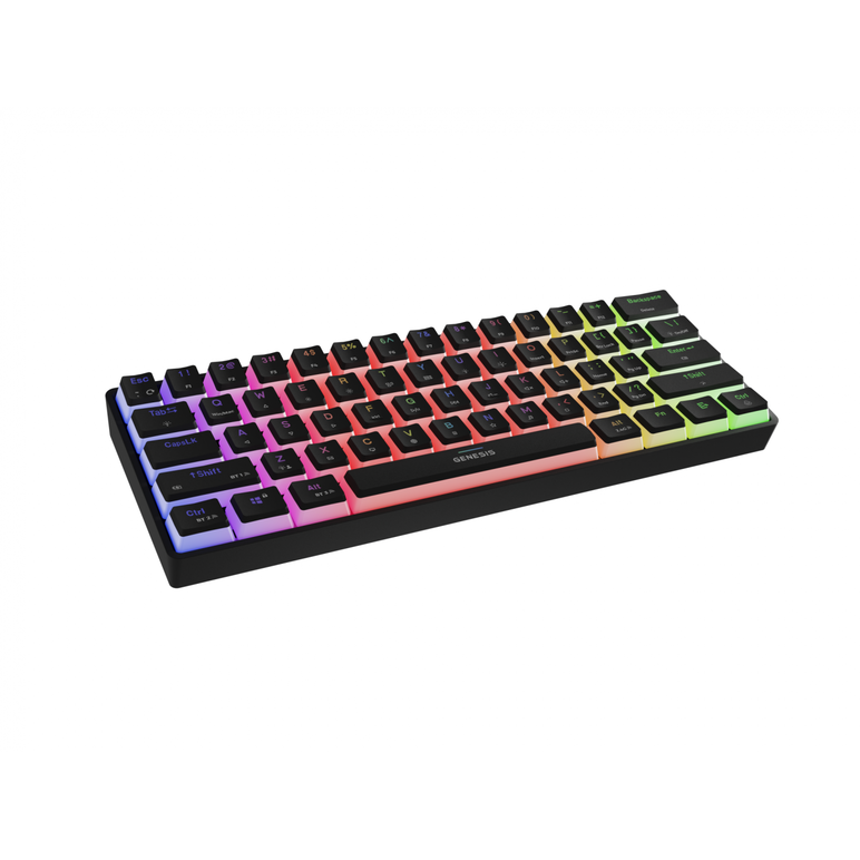 Tastatura gaming mecanica wireless genesis thor 660 g2 60% , iluminare rgb, switch-uri brown, 61 taste, 13 butoane multimedia, negru,  Tastaturi | electropc.ro