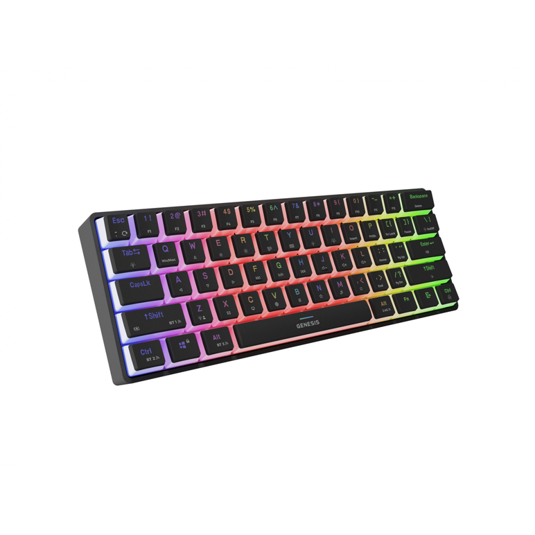 Tastatura gaming mecanica wireless genesis thor 660 g2 60% , iluminare rgb, switch-uri brown, 61 taste, 13 butoane multimedia, negru,  Tastaturi | electropc.ro