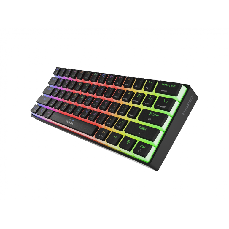Tastatura gaming mecanica wireless genesis thor 660 g2 60% , iluminare rgb, switch-uri brown, 61 taste, 13 butoane multimedia, negru,  Tastaturi | electropc.ro