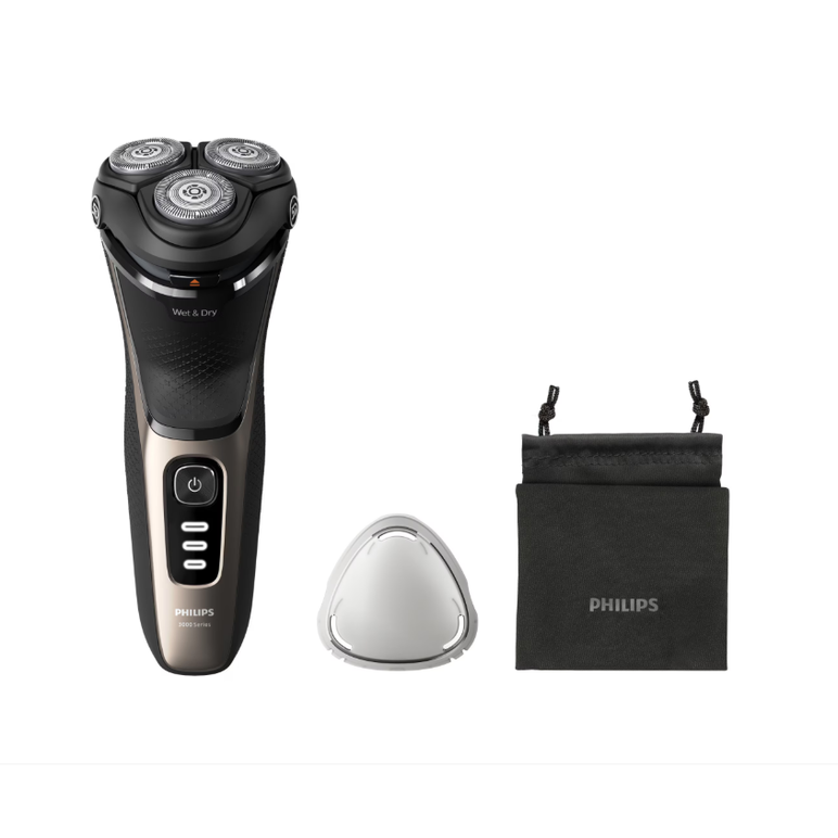 Aparat de ras philips seria 3000 s3242/12  wet&dry, autonomie 60 min, 3 elemente de taiere, auriu, l x a x i (mm) 80x140x190,  Aparate de tuns | electropc.ro