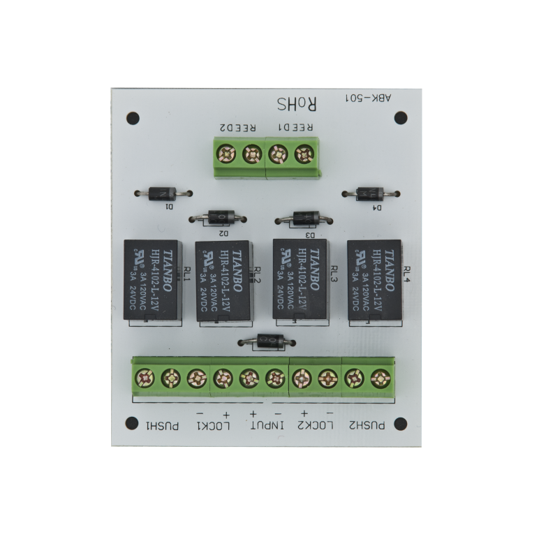 Modul electronic pentru doua usi cu incuietori tip fail-safe cu monitorizare sau buton.,  Accesorii | electropc.ro